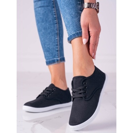 Lätta sneakers i svart tyg från Shelovet för kvinnor 1