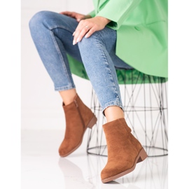 Shelovet bruna låga stövlar för kvinnor 2