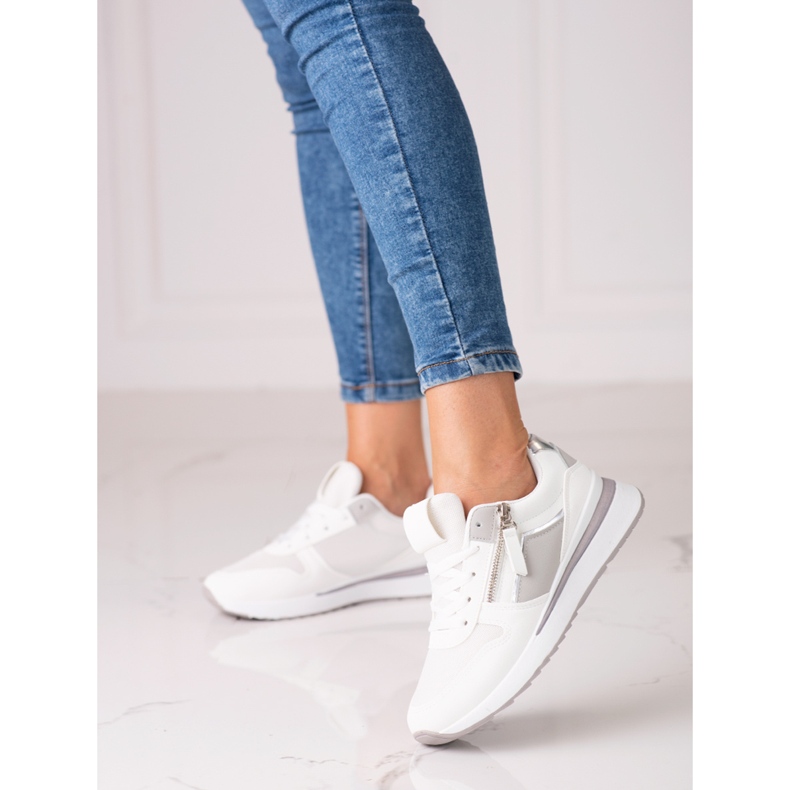 Vita Shelovet damsneakers med vit sula purpur 1