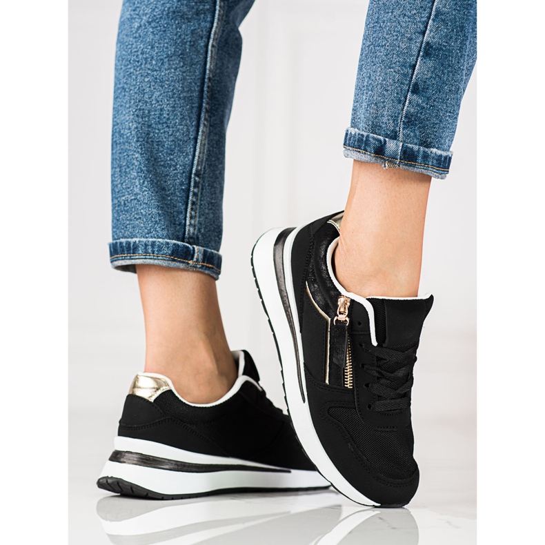 Svarta Shelovet damsneakers med vit sula 1