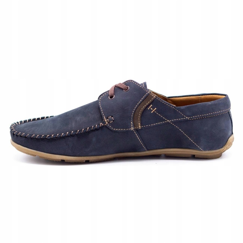 Olivier Mäns läderloafers 297 marinblå brun 1