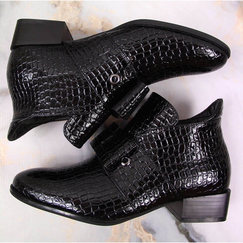 Damstövlar Jodhpur-stövlar med lackad svart Potocki-rosett 1