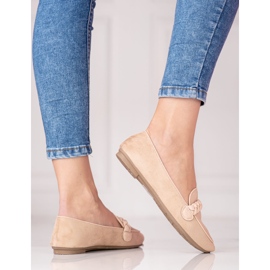 W. Potocki Potocki loafers i mocka för kvinnor beige 1