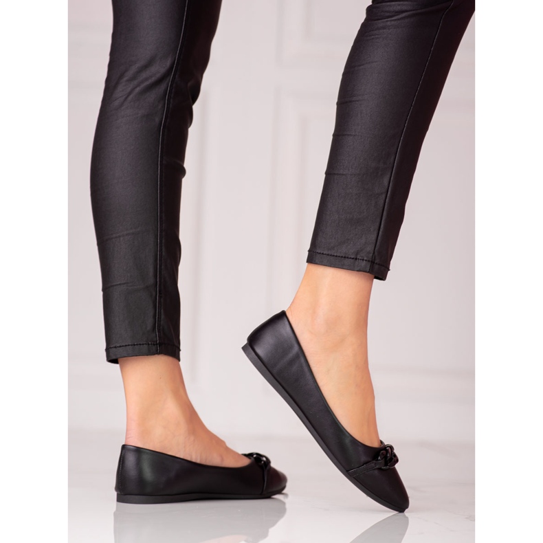 W. Potocki Svarta spetsiga ballerinor för kvinnor med en Potocki-kedja 1