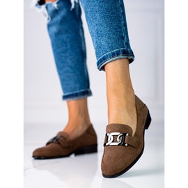 Eleganta dammockasiner med kedja Vinceza brun 1