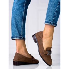 Eleganta dammockasiner med kedja Vinceza brun 2