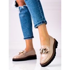 Damloafers på Vinceza-plattformen gjorda av ekologiskt läderbeige brun 1