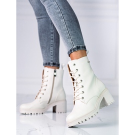 Vinceza-väskor i beige snörning för kvinnor på en låg stolpe brun 1