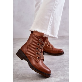 PG1 Quiltade stövlar i läder med brun Torino-uppvärmning 1