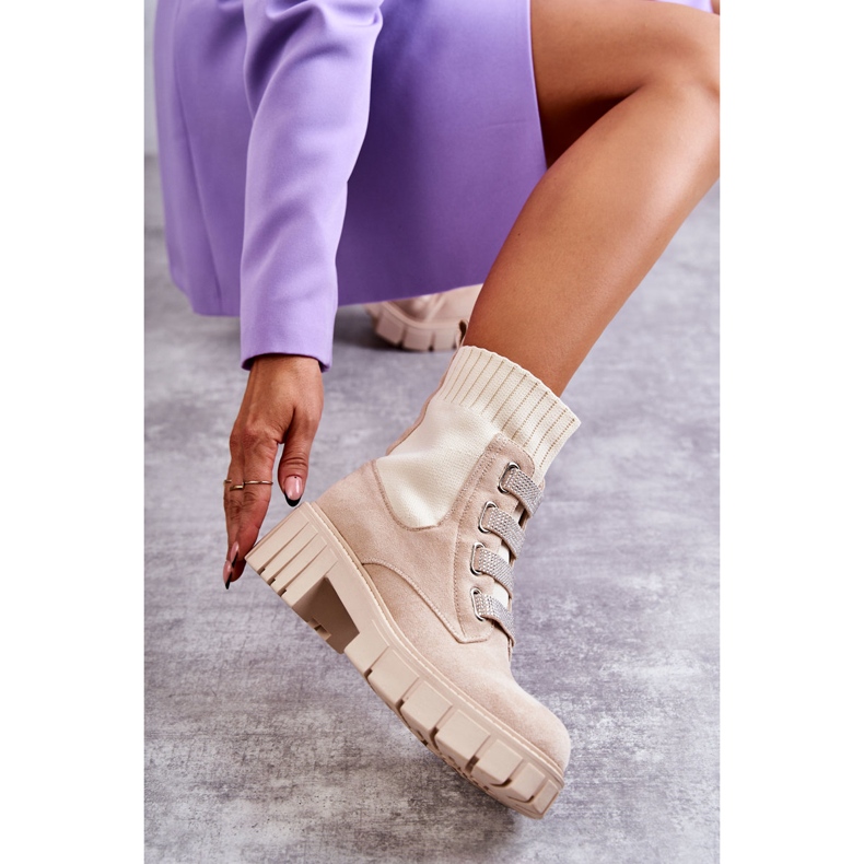 PS1 Hope Beige Mocka Slip-On Socks Boots 1