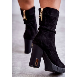 PG1 Mocka Höga Stövlar På En Klack Svart Volter 2