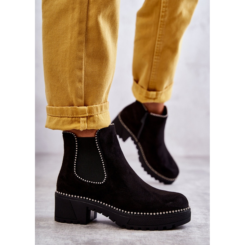 PG1 Svarta Afaries-stövlar för kvinnor med dubbar 1