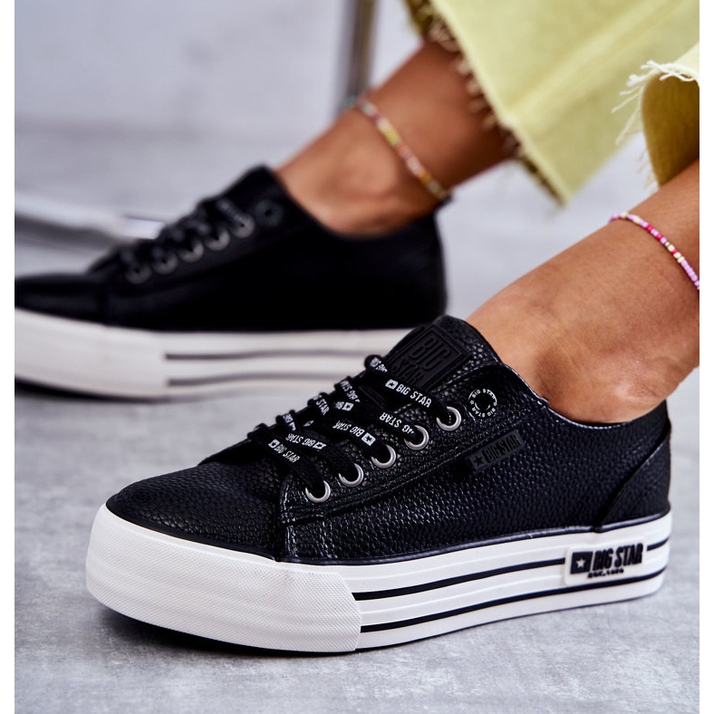 Låga damsneakers Big Star KK274015 Svart 1