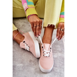 Sneakers i tyg för kvinnor Big Star KK274020 Nude rosa 1