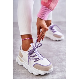 Dam Sneakers Memory Foam System Big Star KK274029 Vit purpur 2