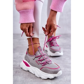 Dam Sneakers Memory Foam System Big Star KK274030 Grå rosa 2