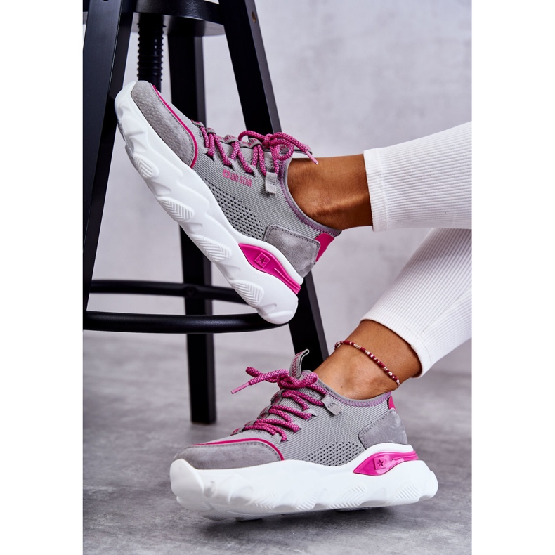 Dam Sneakers Memory Foam System Big Star KK274030 Grå rosa 1