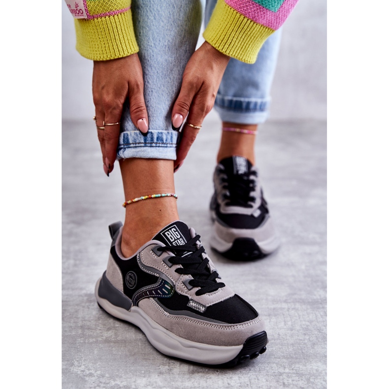 Damsportsneakers Big Star KK274100 Svart-Grå 2