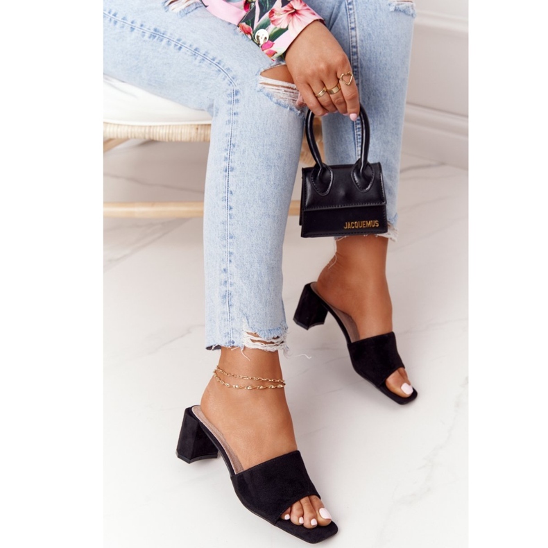 Sandaler i mocka på högklackat S.Barski 238-S1 Svart 1