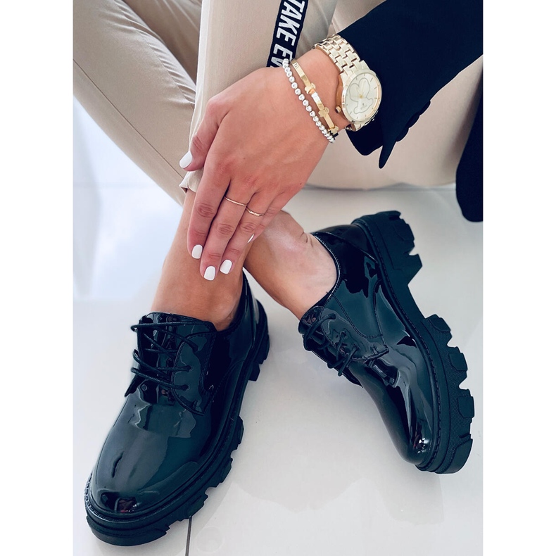 PA1 Tekla Black Shing loafers med snörning svart 2