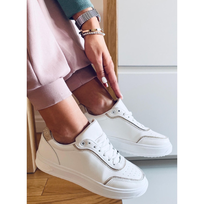 PA1 Josie Golden sneakers för kvinnor vit gyllene 2