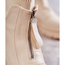 PS1 Damstrumpor Stövlar Med Blixtlås Beige Skydd brun 2