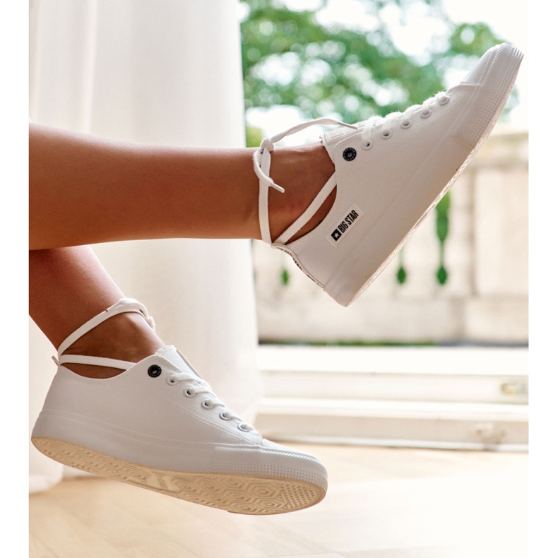 Sneakers i lågt material för kvinnor Big Star KK274008 Vit 1