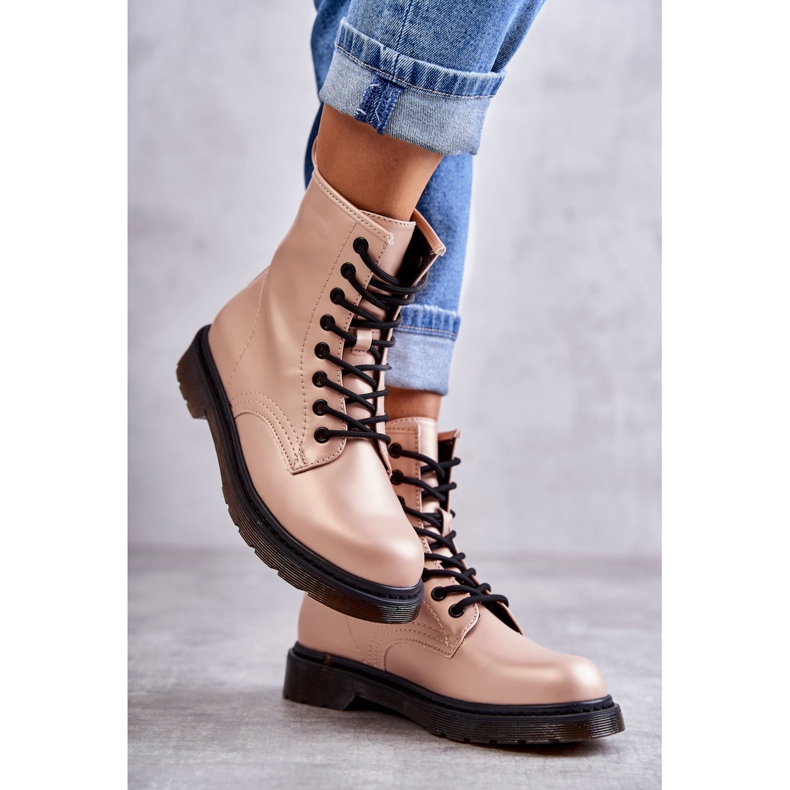 PG1 Kvinnors stövlar stövlar bundna rosa Lavita 1