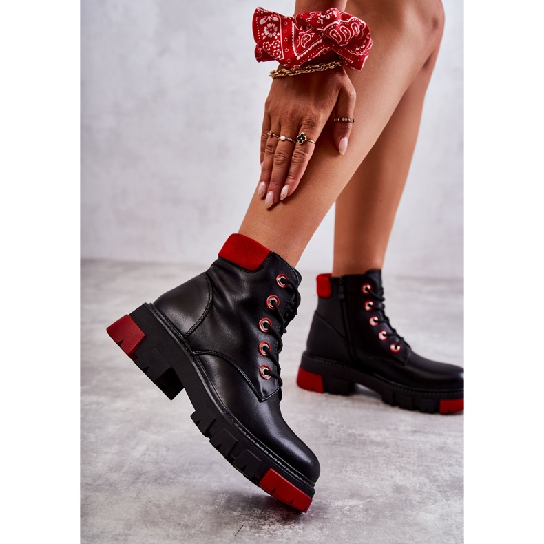 PG1 Läderstövlar arbetare på svart Messa-dragkedja 2