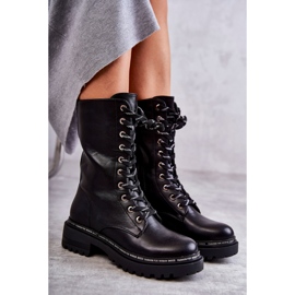 PG1 Höga varma damstövlar bundna svarta Darla 1