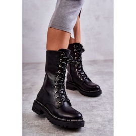 PG1 Höga varma damstövlar bundna svarta Darla 2