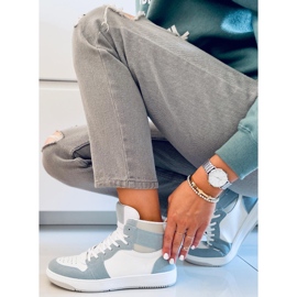 PA1 Dorcas Green ankelhöga sneakers vit blå 2