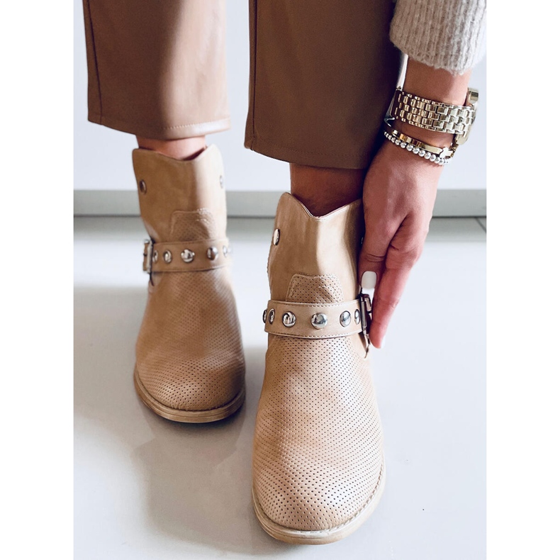 Cressida Aprikos platta stövlar för kvinnor beige 2