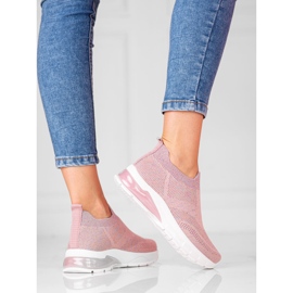 W. Potocki Rosa, damsport, Potocki sneakers, tyg med glitter 1