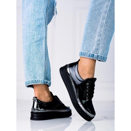 W. Potocki Shelovet damsneakers gjorda av lackerat ekologiskt läder svart 2