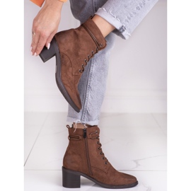 Bruna Shelovet-snörade damstövlar av ekologisk mocka 2