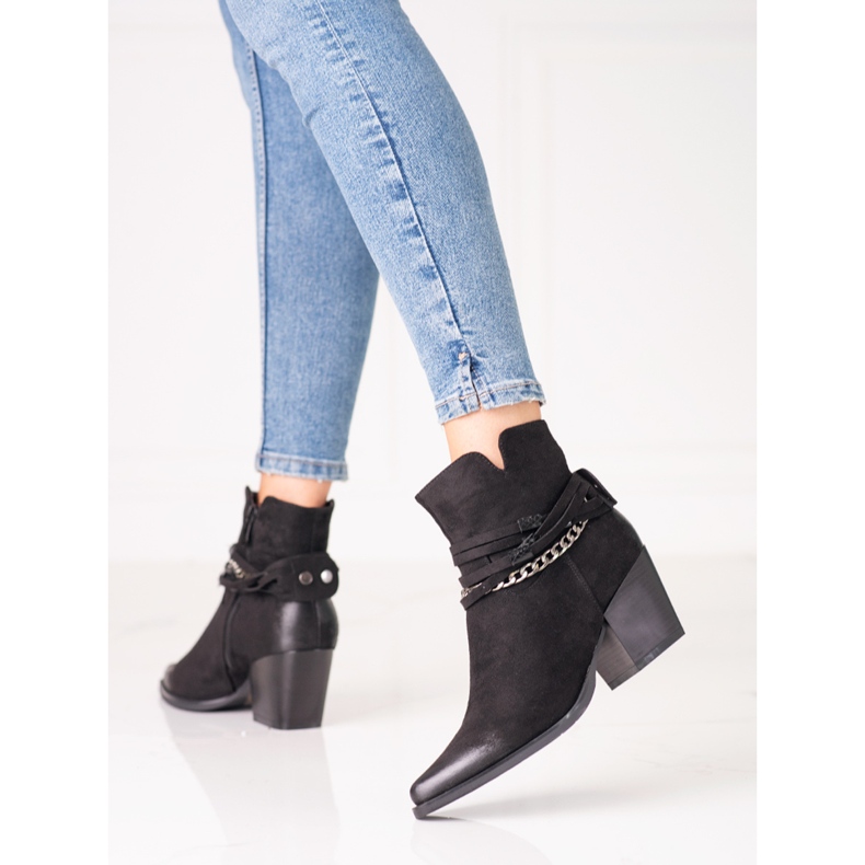 Svarta Shelovet cowboystövlar för kvinnor 1