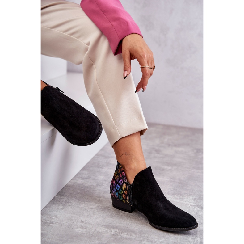 Maciejka-stövlar i läder med fläckar 04091-39 Svart mångfärgad 1