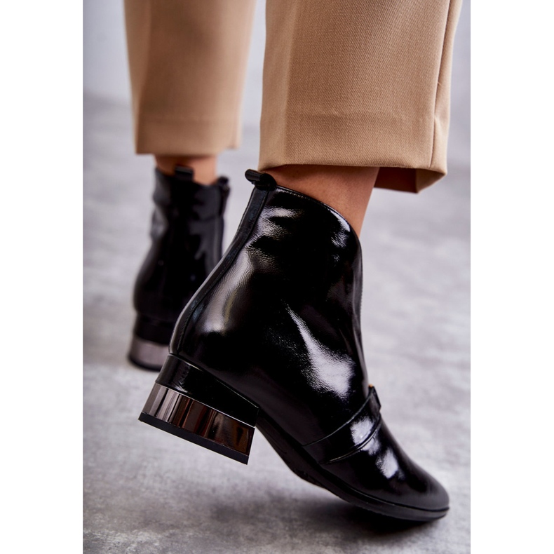 Läderstövlar på platt klack Laura Messi 2268 Svart 2