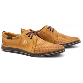 Polbut Läderskor 343 perforering röd beige 2