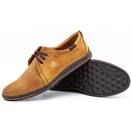 Polbut Läderskor 343 perforering röd beige 3