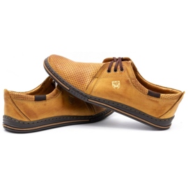 Polbut Läderskor 343 perforering röd beige 4