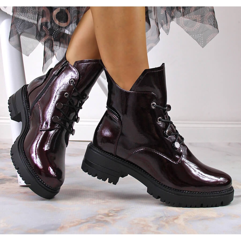 Damskor, lackerade, vinröda, Potocki rödvin 1