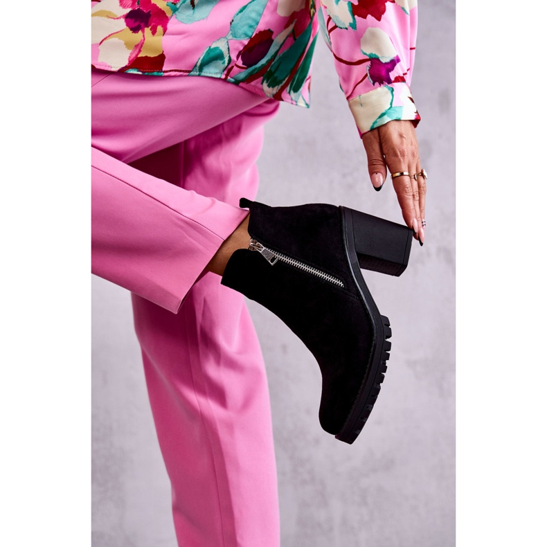 Mockastövlar på höga klackar med dragkedja Svart Sevione 2