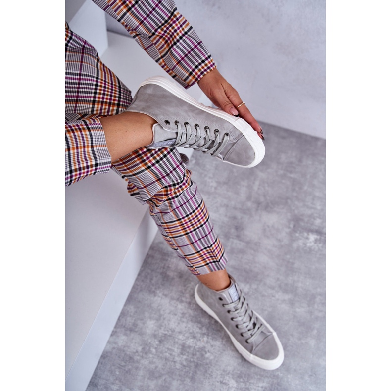 Sneakers dam Big Star High Varmgrå EE274114 2