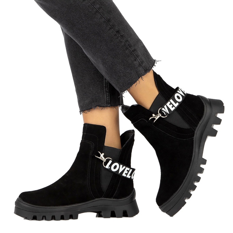 Slip-On Stövlar i mocka med dekor Filippo DBT3927 Svart 4