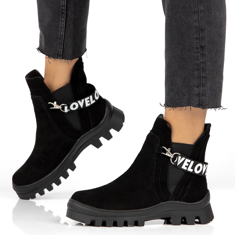 Slip-On Stövlar i mocka med dekor Filippo DBT3927 Svart 1