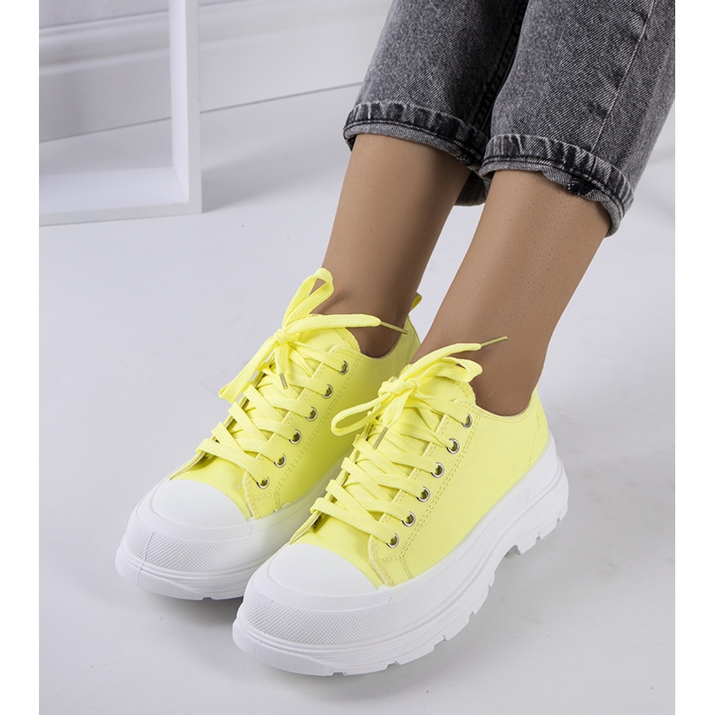 Gula sneakers med tjock Ardglass-sula 2