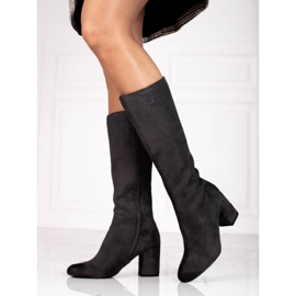 T.Sokolski Eleganta grå Sokolski högklackade damstövlar 1