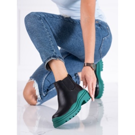 Svarta och gröna stövlar för kvinnor Shelovet Jodhpur stövlar på plattformen 2